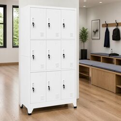 Versatile Locker Cabinet with 9 Compartments for Any Room 90x45x180cm