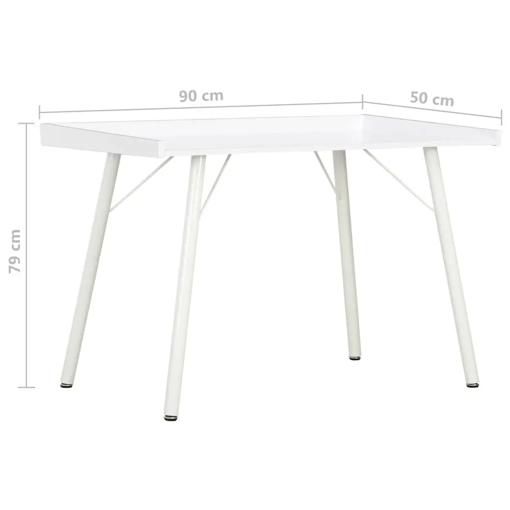 White Desk 90x50x79 cm for Home Office