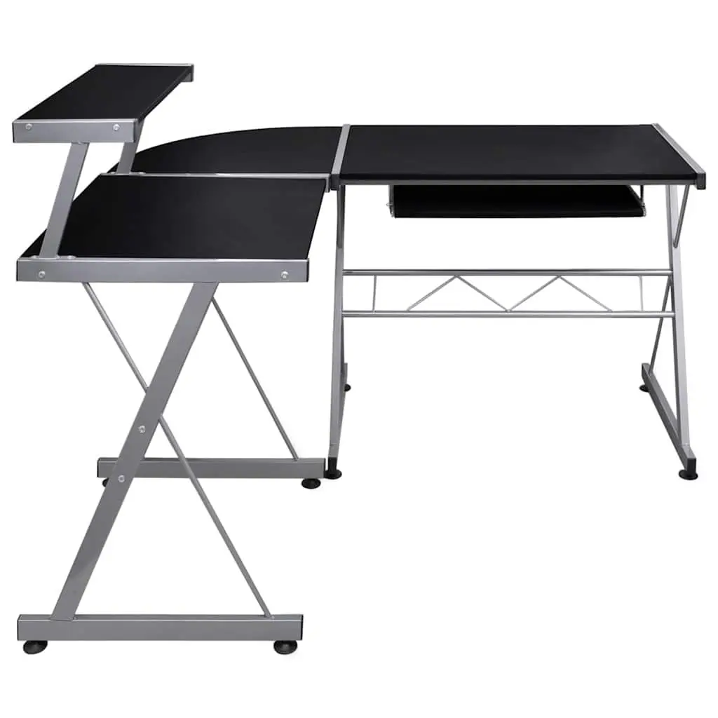 L-Shaped Corner Computer Desk Engineered Wood Black
