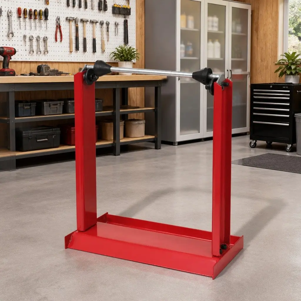 Motorcycle Balancer Stand Gravity Based Tool Red Steel Adjustable Cones