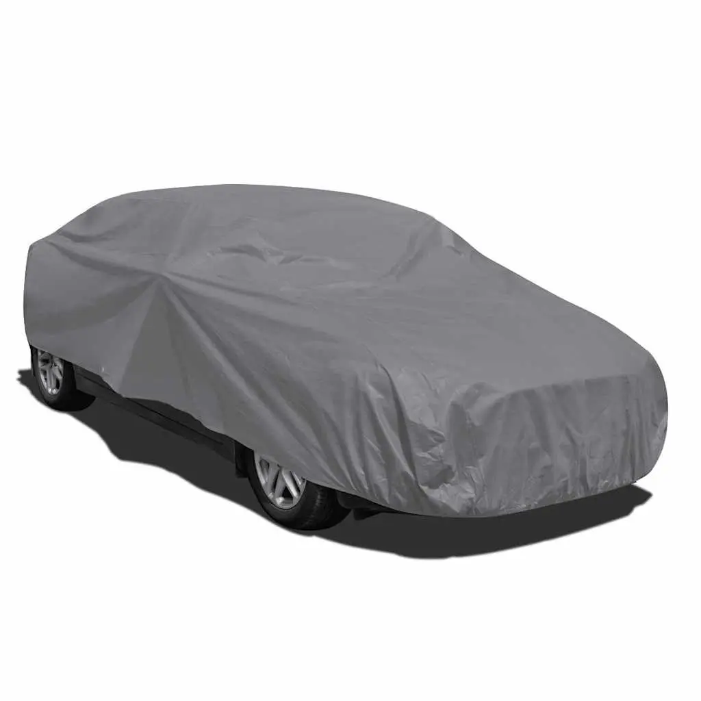 Car Cover Nonwoven Fabric XL Size Grey Protective Dust Shield for Sedan