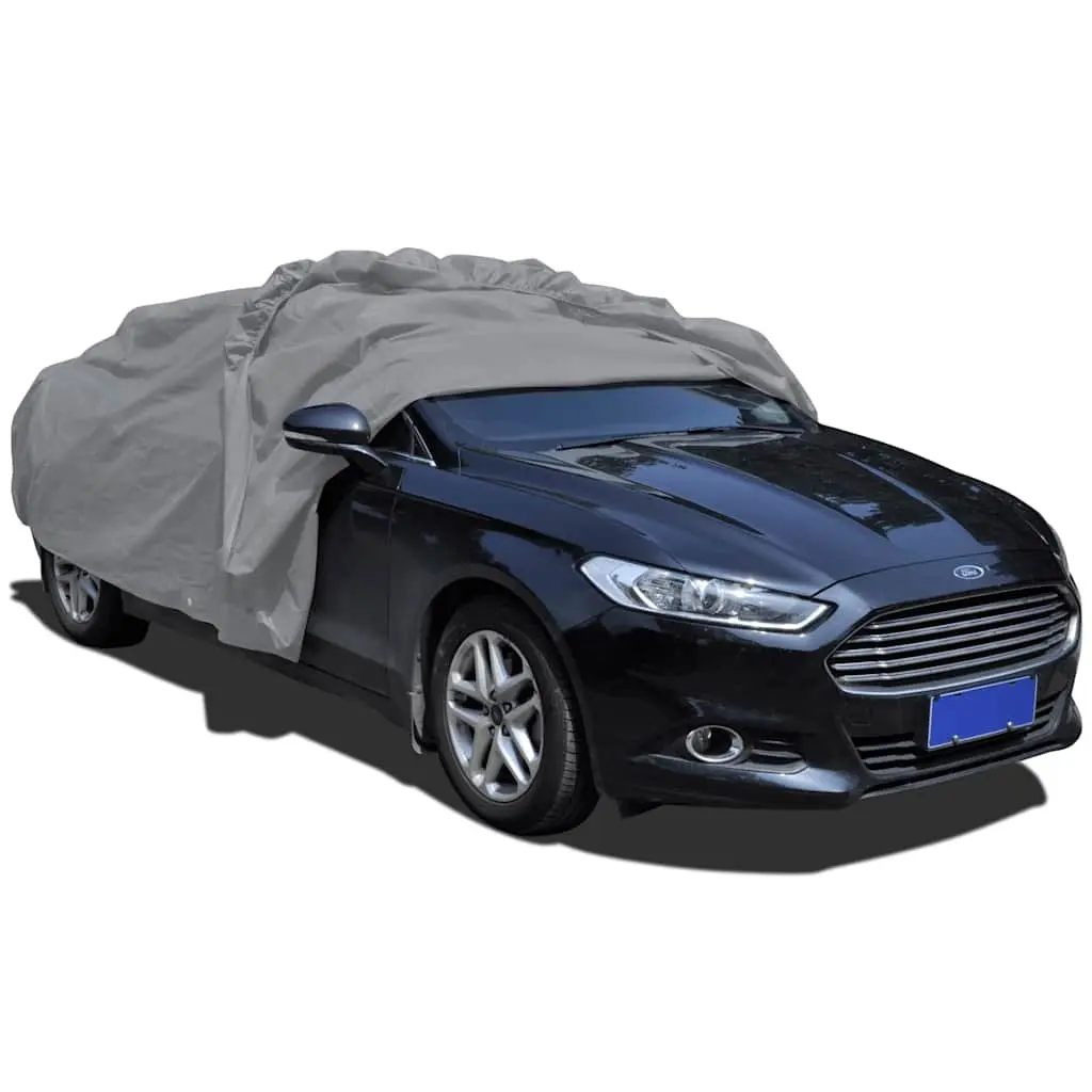 Car Cover Nonwoven Fabric XL Size Grey Protective Dust Shield for Sedan