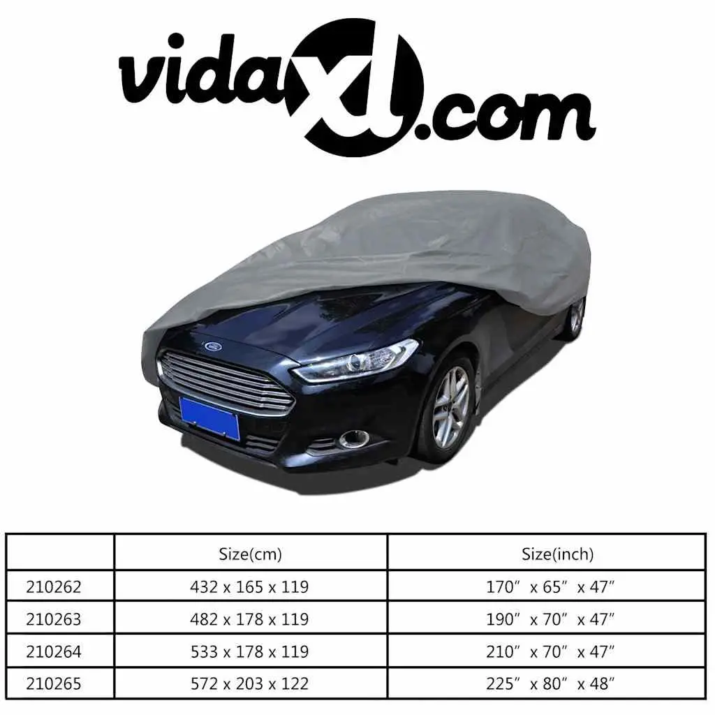 XXL Sedan Car Cover Nonwoven Fabric Grey Dust Protection Storage Shield
