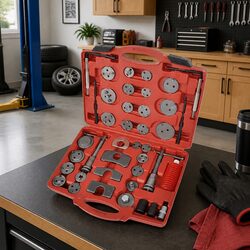 Brake Caliper Piston Wind Back Tool Kit 40 Piece Set Hardened Carbon Steel