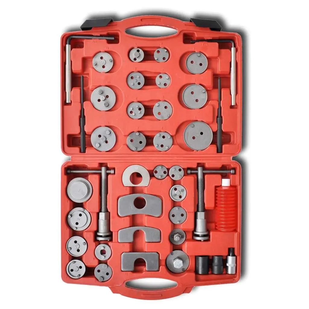 Brake Caliper Piston Wind Back Tool Kit 40 Piece Hardened Carbon Steel Silver
