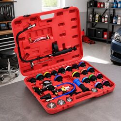 28-Piece Cooling System Pressure Tester for Home Mechanics