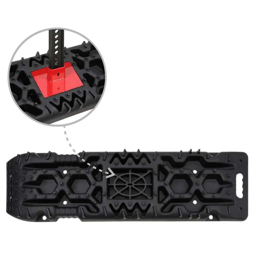 Traction Boards 2 pcs Black Recovery Tracks Off-Road Vehicle Wheel Grip Mat