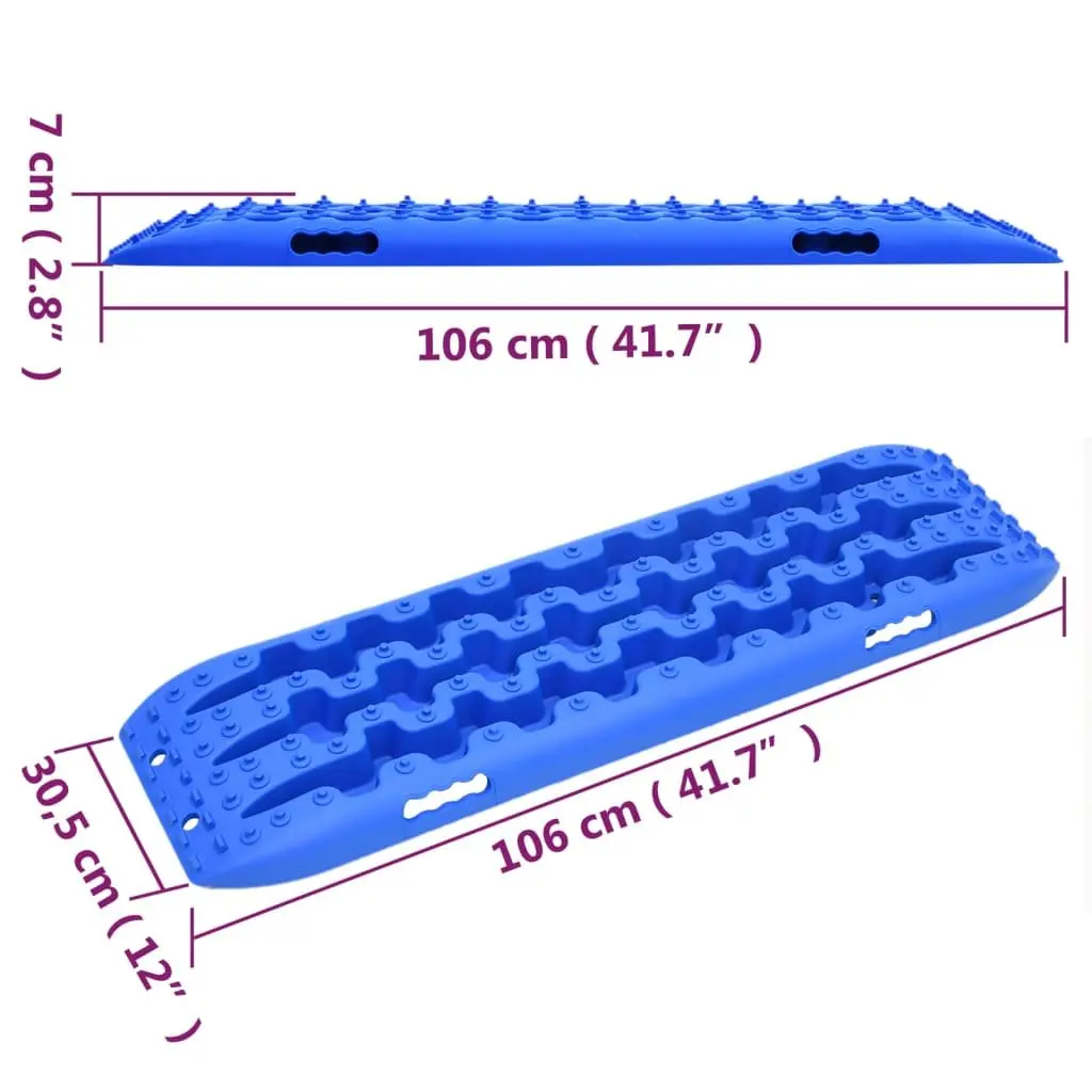 Traction Boards for Off-Road Use, 2 pcs Blue