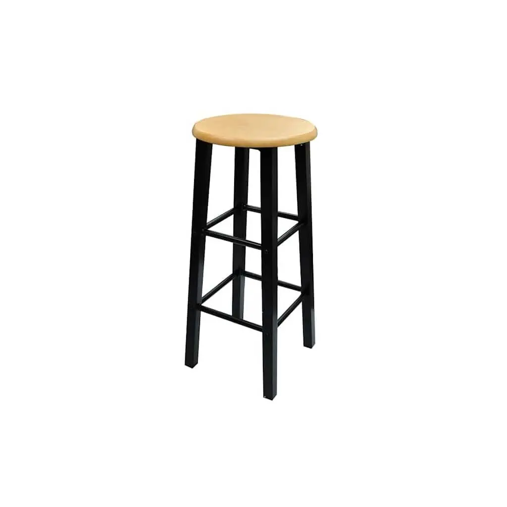 Breakfast Dining Set Rectangular Table MDF Steel 2 High Stools Black