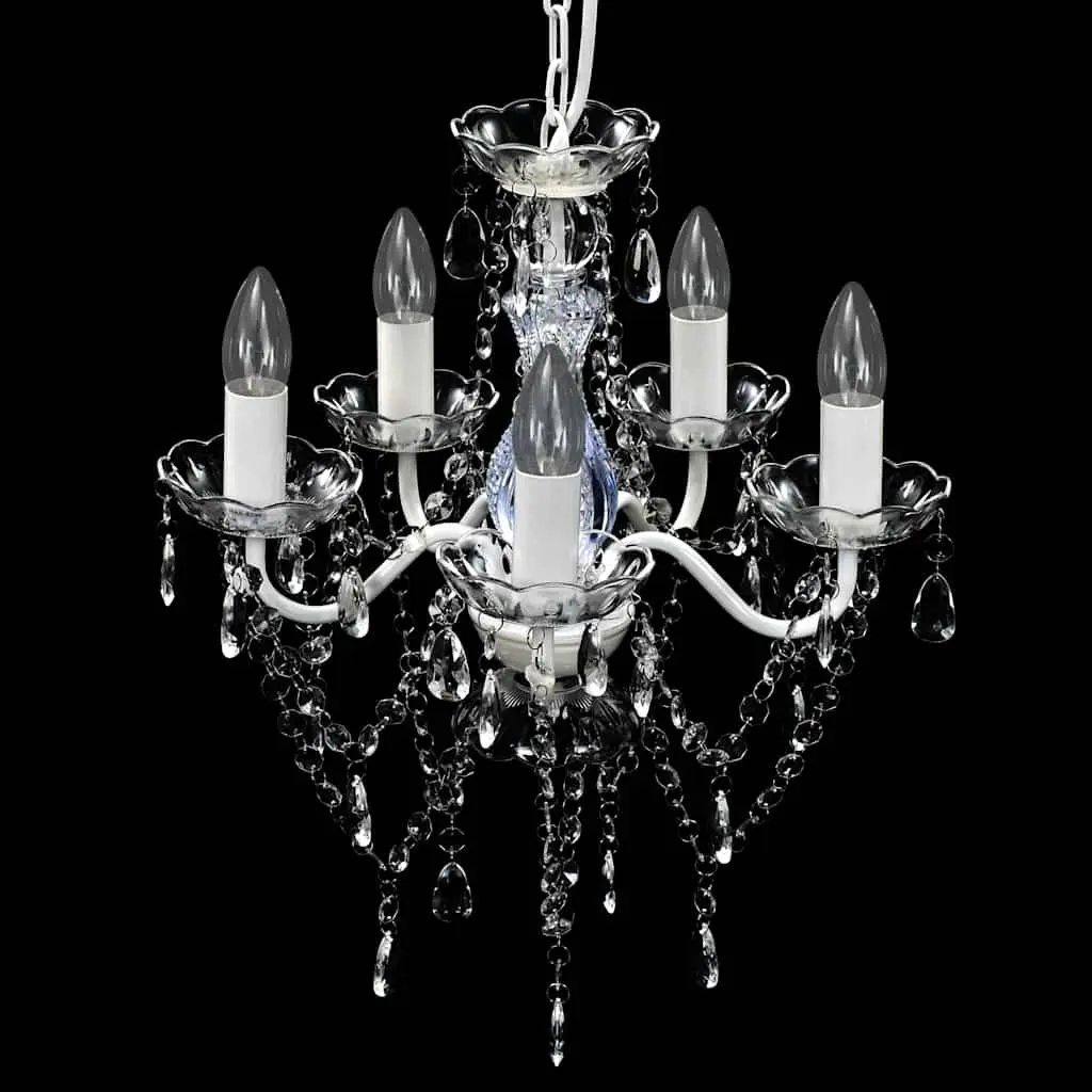 Ceiling Chandelier Crystal Glass 5 Bulbs Transparent for Living Room Bedroom Dining
