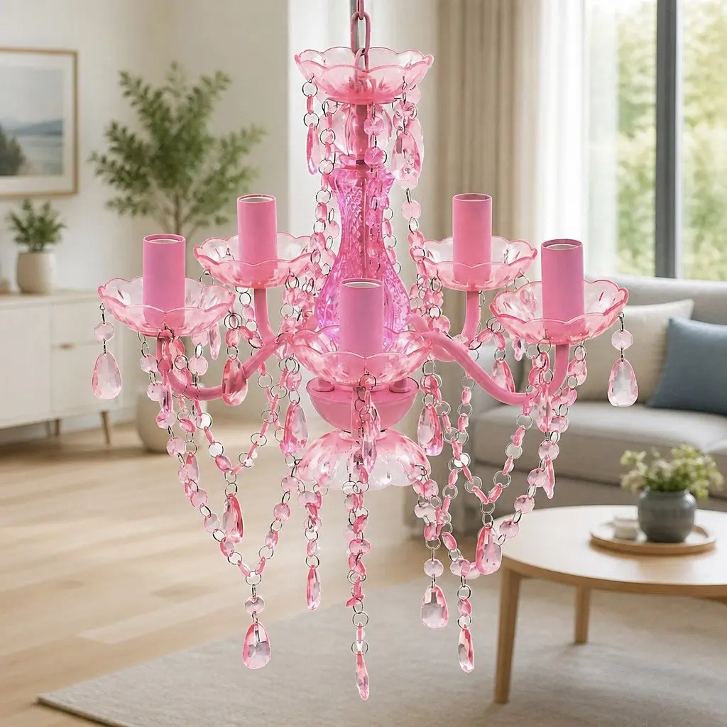 Pink Ceiling Chandelier for Various Spaces