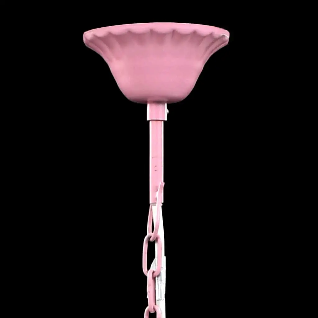 Ceiling Light Chandelier Crystal Glass Acrylic 5 Bulbs Pink