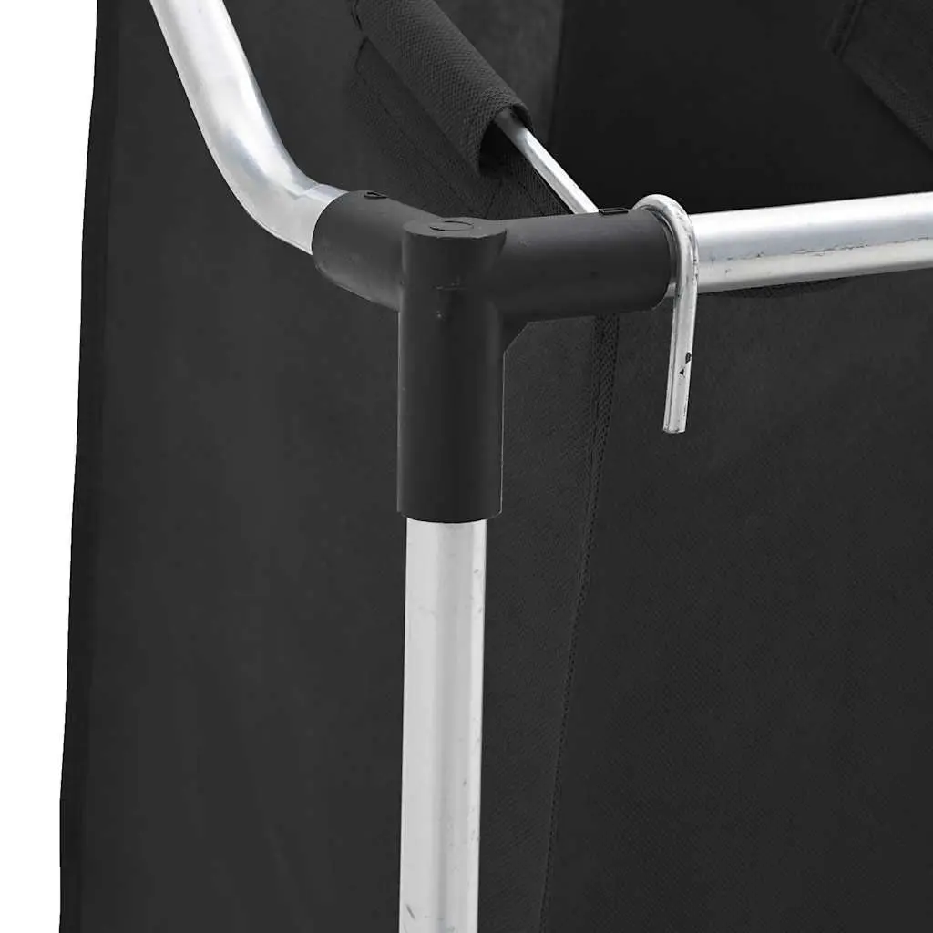 Laundry Sorter Steel Frame 4 Bags Trolley Cart Black Grey