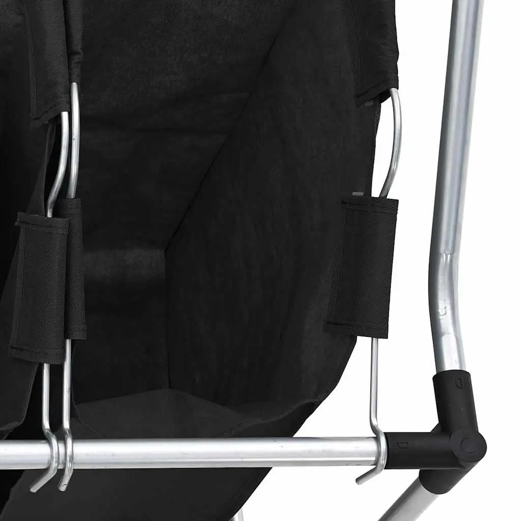 Laundry Sorter Steel Frame 4 Bags Trolley Cart Black Grey
