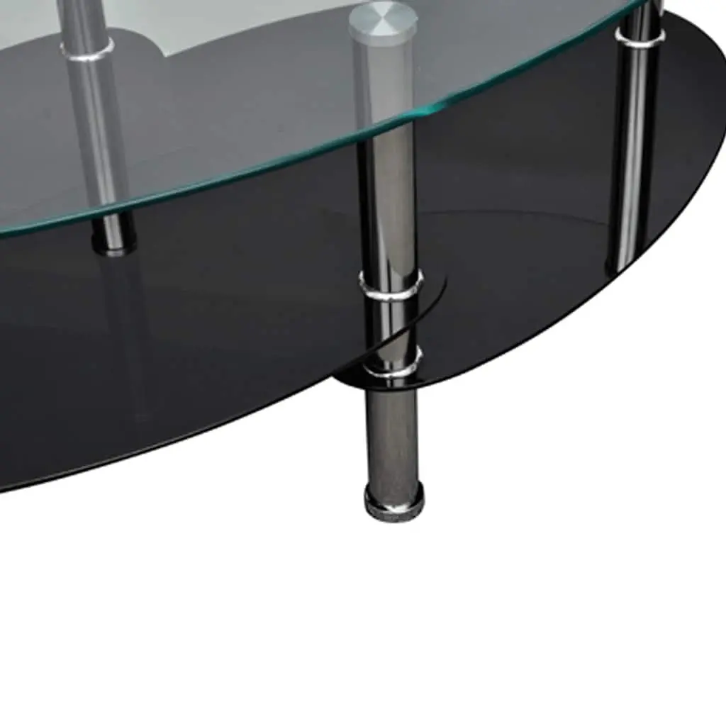Coffee Table Solid Black 3-Layer Storage Living Room Accent Furniture