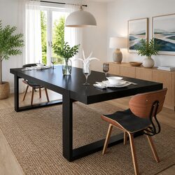 Practical Dining Chairs - 2 pcs Black Faux Leather Set