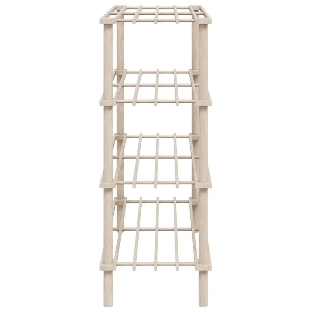 Wooden Shoe Rack 4-Tier Solid Fir Wood Beige Storage Organiser