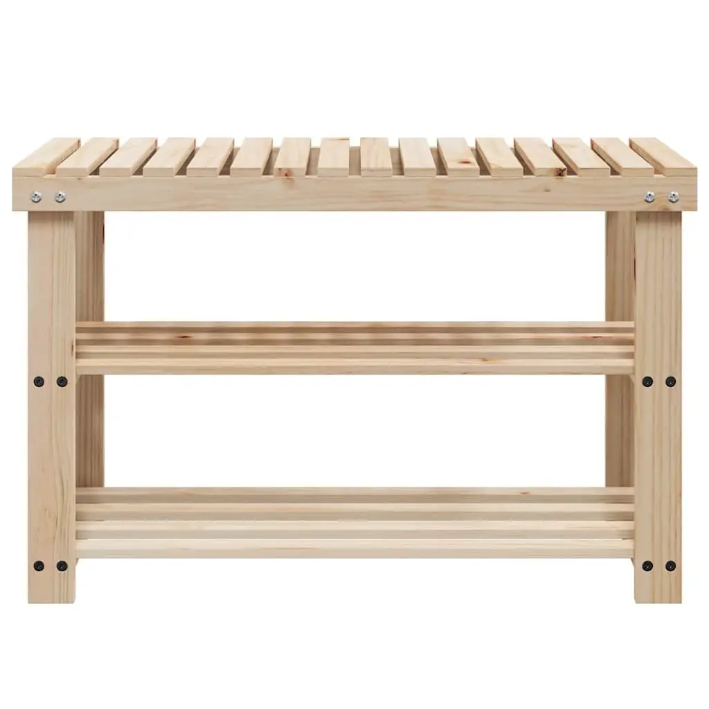 Shoe Rack with Bench Top Wooden Storage Organiser Entryway Seating Solid Wood
