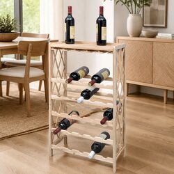 Ideal 25-Bottle Wine Rack for Any Home - Brown