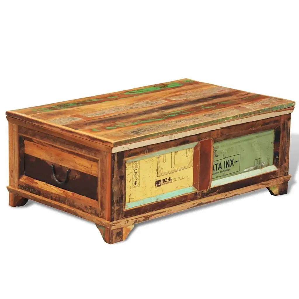 Coffee Table Reclaimed Wood Brown Vintage Antique Style