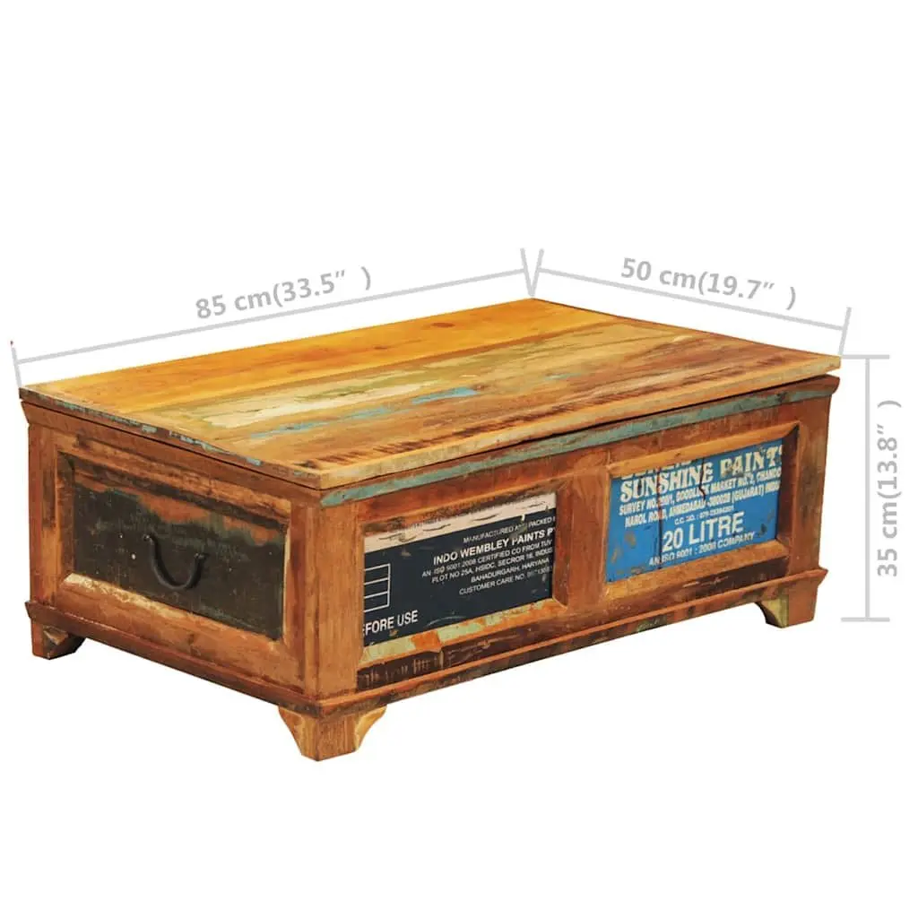 Coffee Table Reclaimed Wood Brown Vintage Antique Style