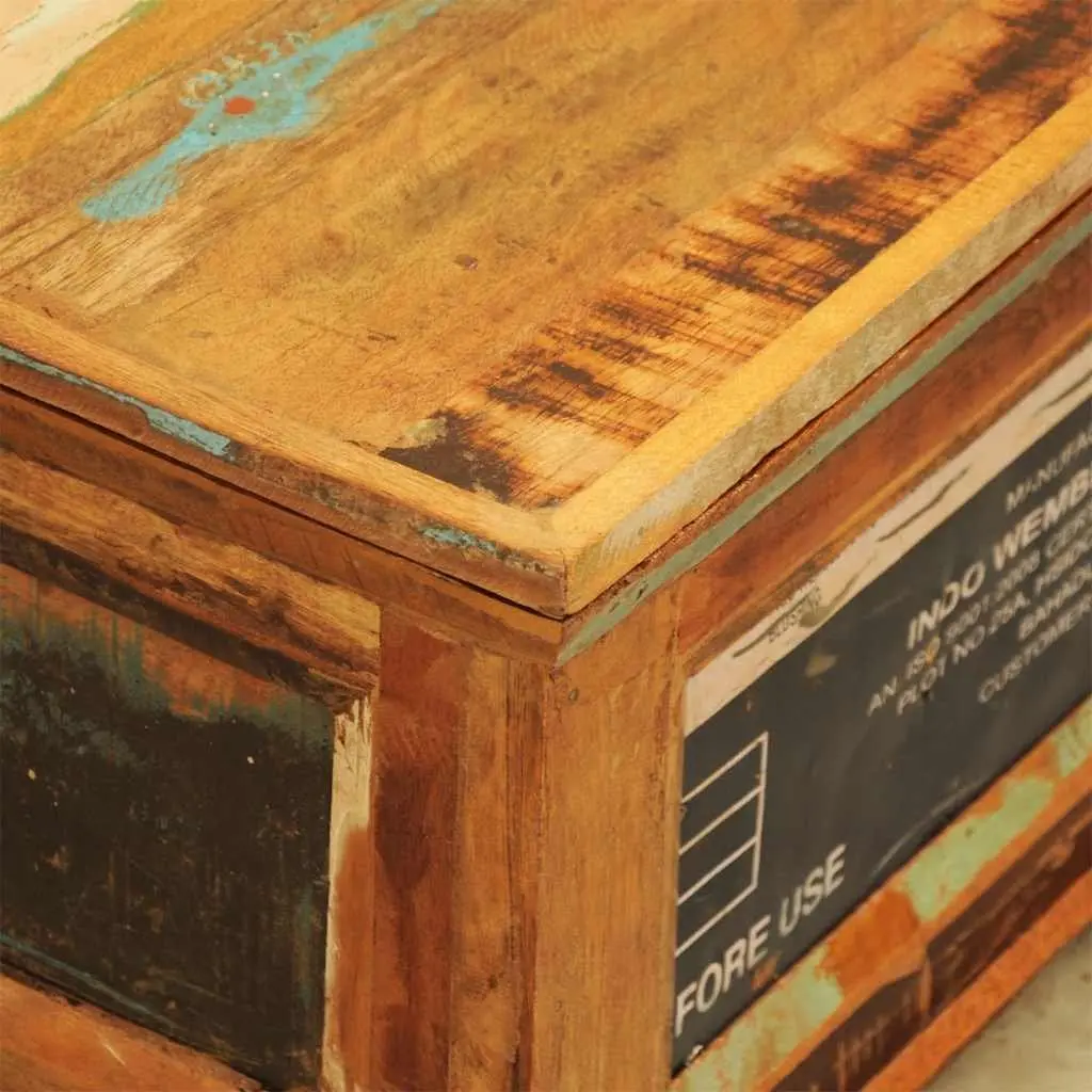 Coffee Table Reclaimed Wood Brown Vintage Antique Style