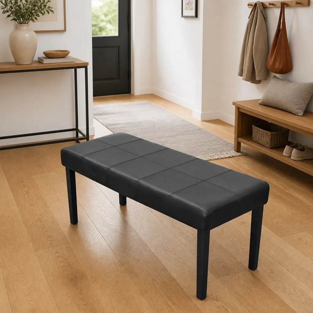 Black Storage Bench for Home Use