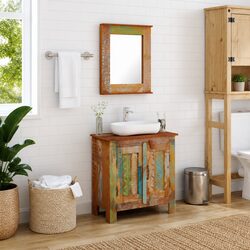 Reclaimed Wood Bathroom Vanity Cabinet Set for Real Home Use