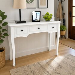 Compact White Dressing Table Fits Perfectly in Small Spaces