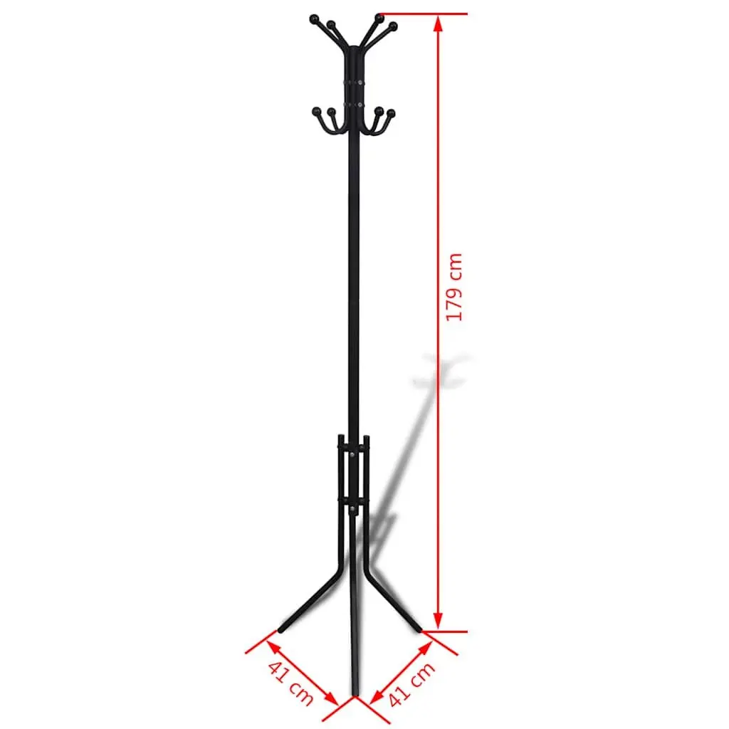 Metal Coat Stand Black Triangular Legs
