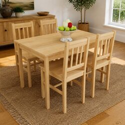 Versatile Wooden Dining Set with 4 Chairs for Everyday Use