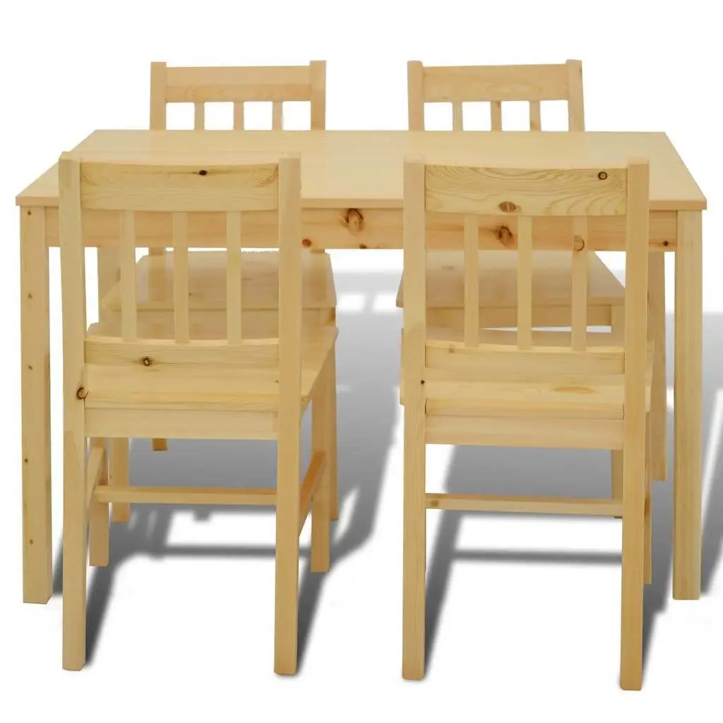 Wooden Dining Table Set with 4 Chairs Brown Kitchen Dining Furniture Design