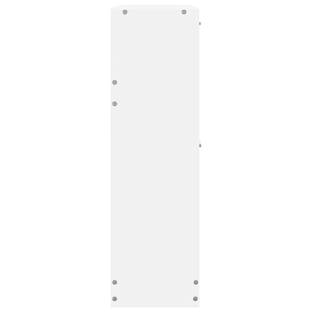Wooden Shoe Storage Cabinet White 2 Compartment Organizer Rack