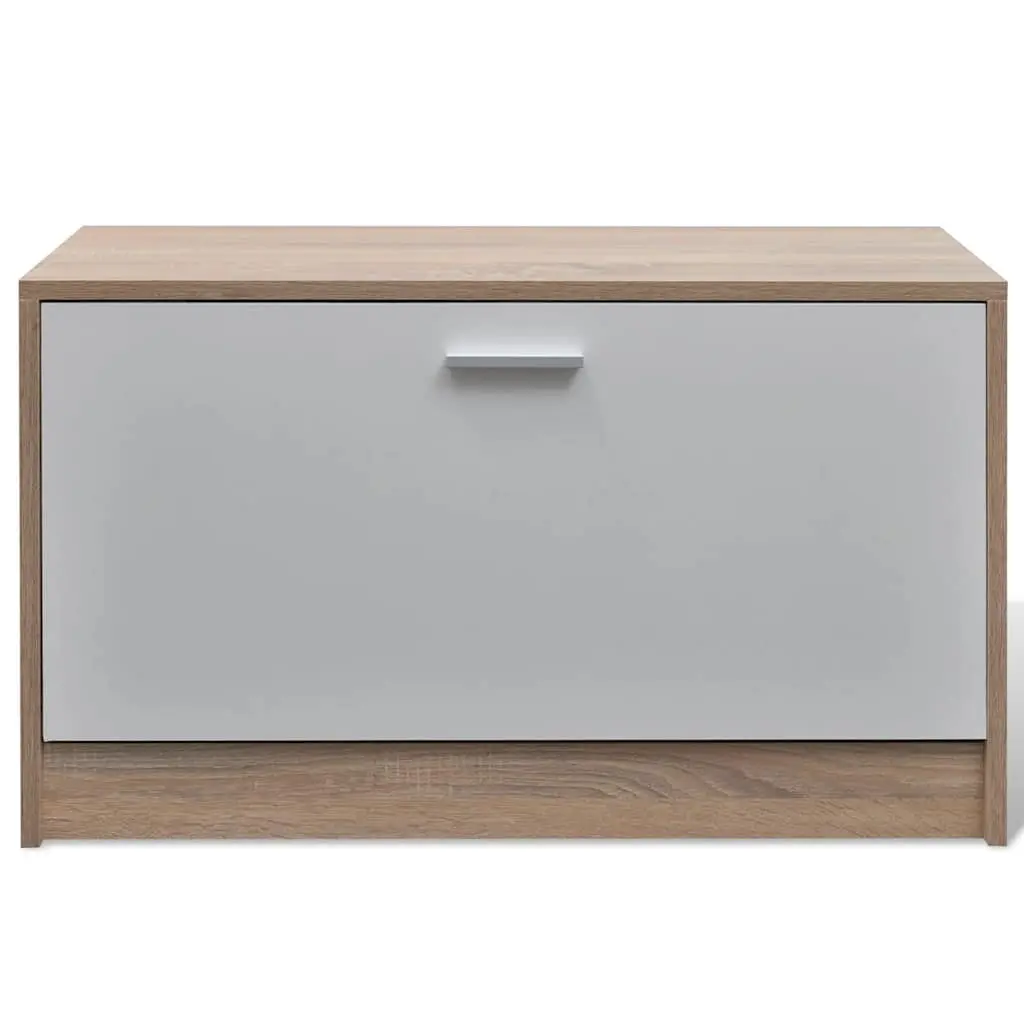 Wooden Shoe Cabinet 3-in-1 Set with Mirror and Coat Rack Hallway Storage