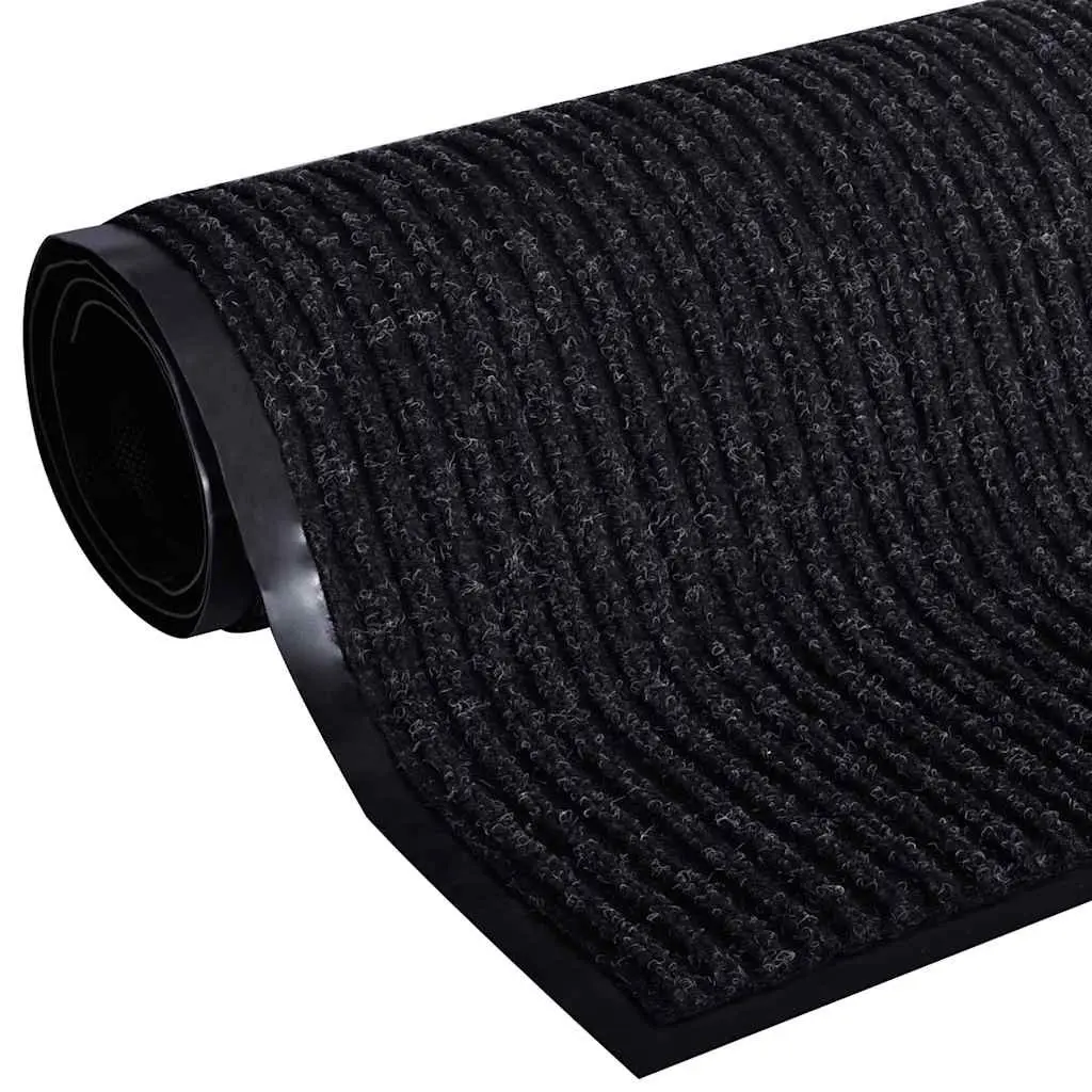Door Mat Non-Slip PVC Backing 90 x 60 cm Black