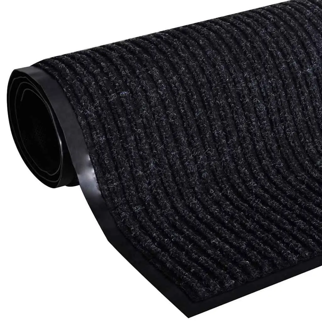 Door Mat Indoor Outdoor Non-Slip PVC Backing 120 x 180 cm Black