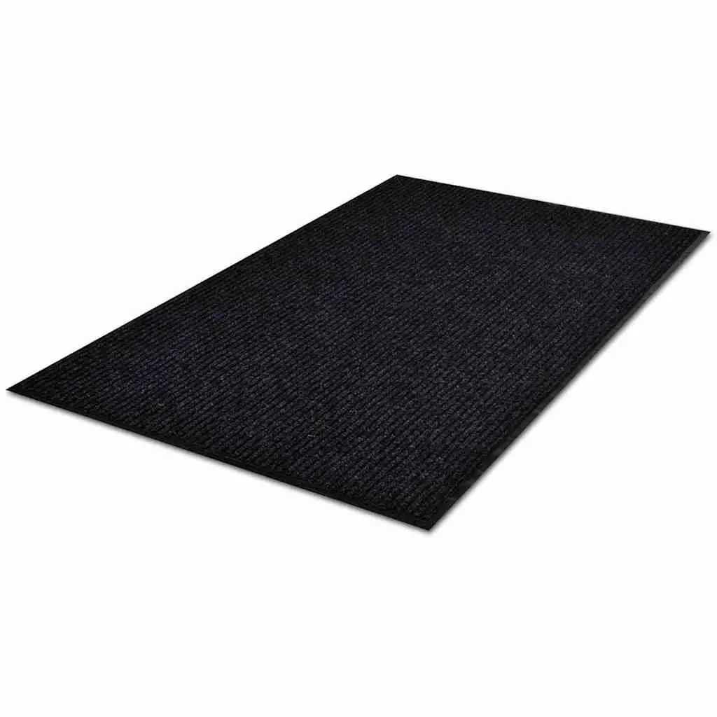 Door Mat Indoor Outdoor Non-Slip PVC Backing 120 x 180 cm Black