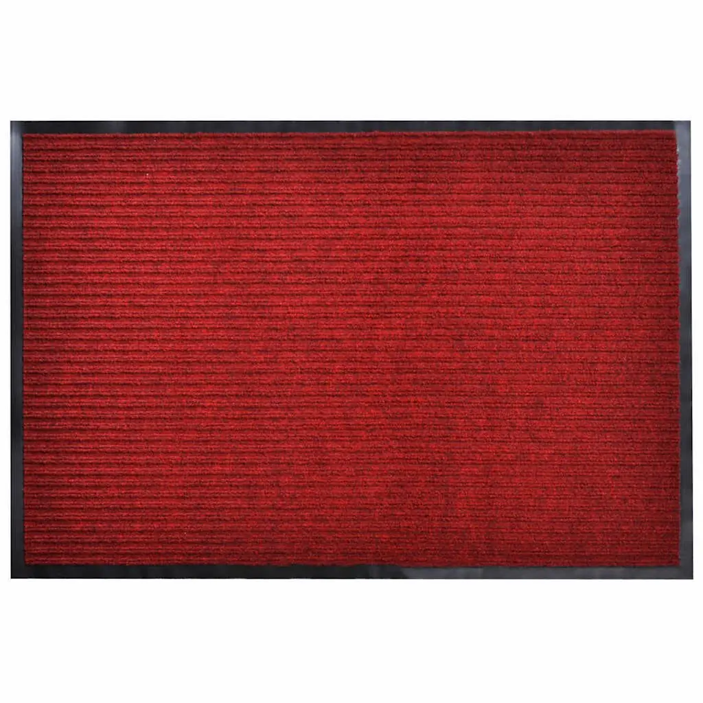 Door Mat PVC Non-Slip Backing 90 x 120 cm Red