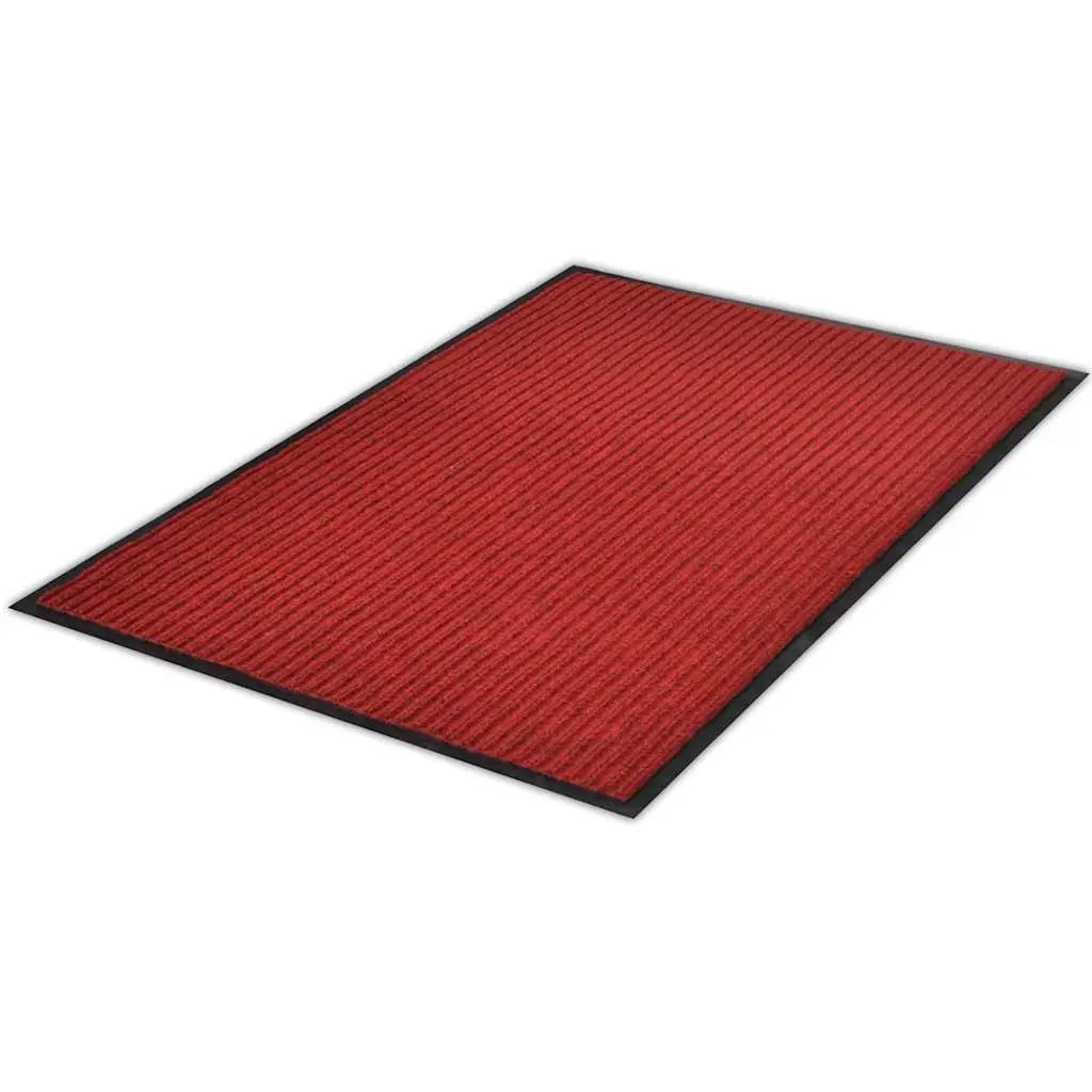 Door Mat PVC Non-Slip Backing 90 x 120 cm Red