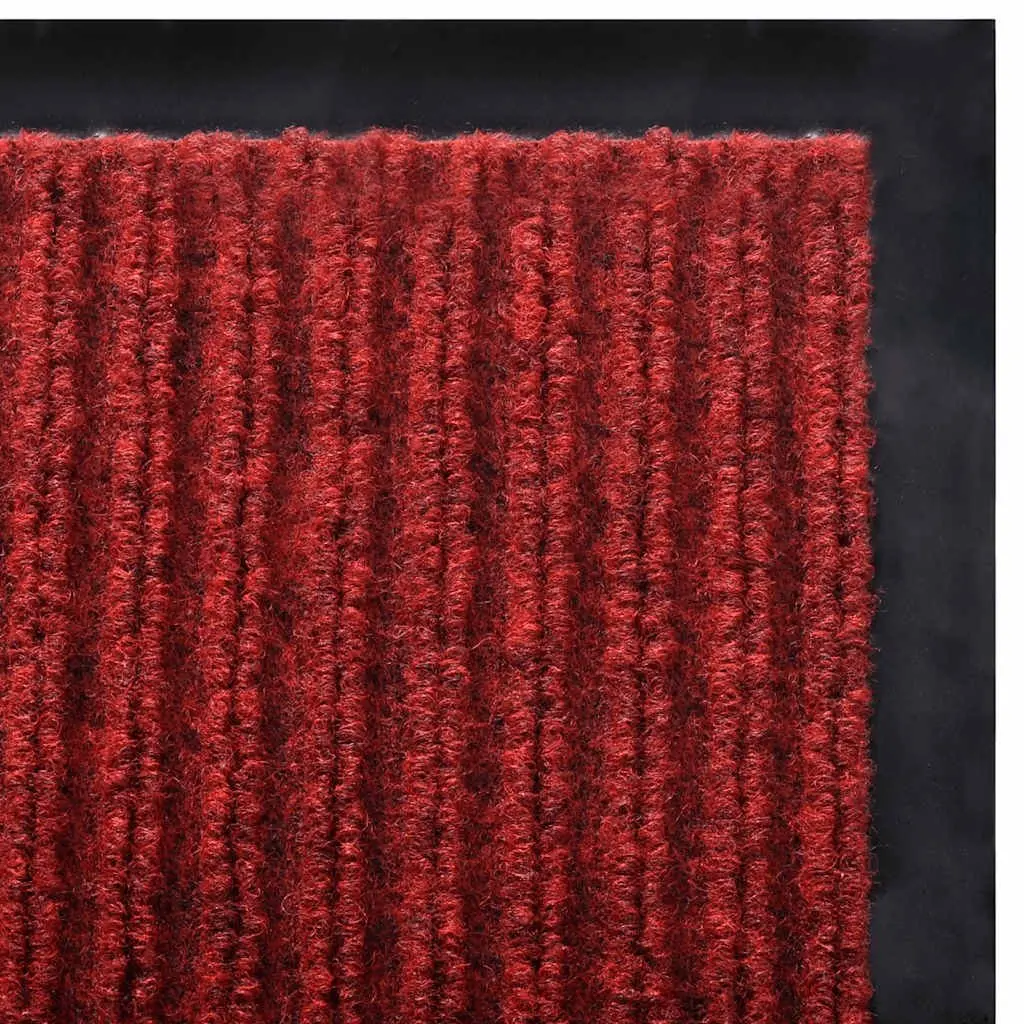 Door Mat PVC Non-Slip Backing 90 x 120 cm Red