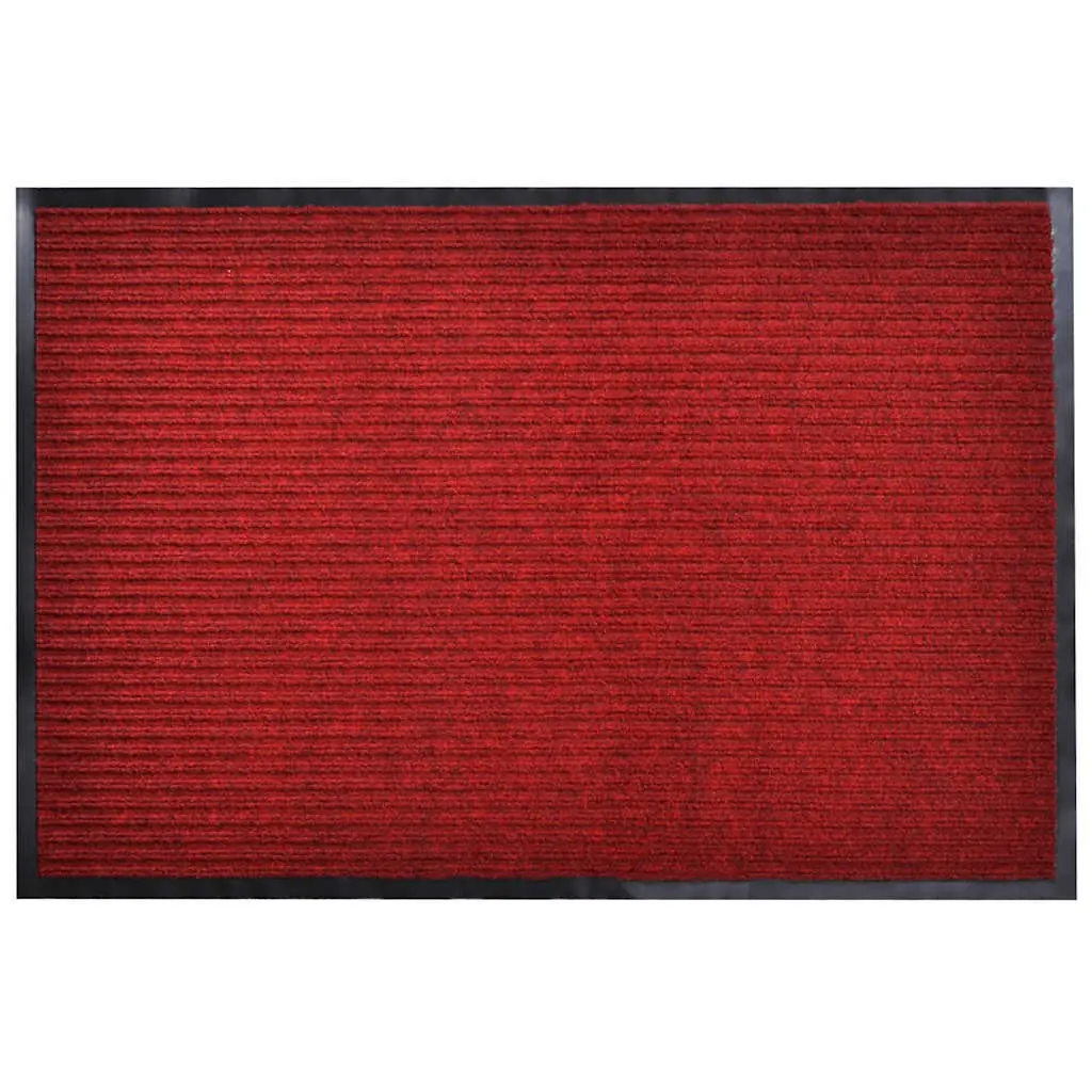 Door Mat PVC Non-Slip Backing 90 x 150 cm Red Indoor Outdoor Entrance Rug
