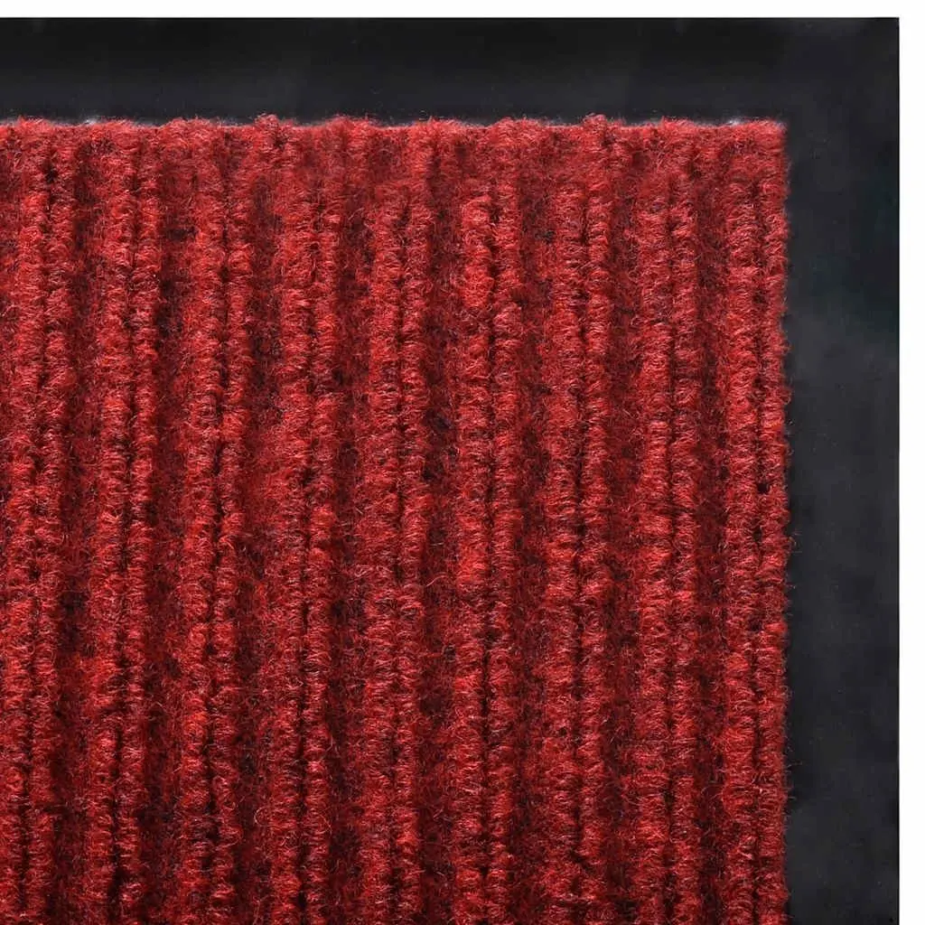 Door Mat PVC Non-Slip Backing 90 x 150 cm Red Indoor Outdoor Entrance Rug
