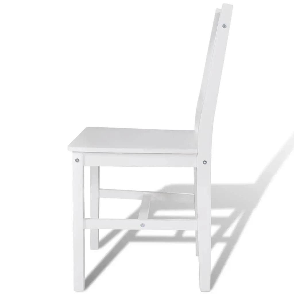 Dining Chairs Wooden White 2 Piece Set Kitchen Room Furniture