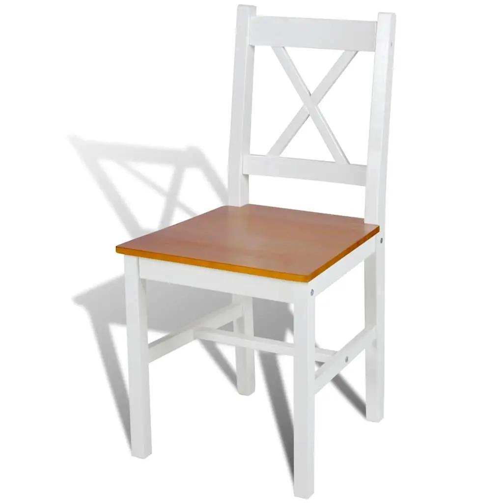 White Wooden Dining Chairs Set of 2 Ergonomic Comfort Kitchen Furniture