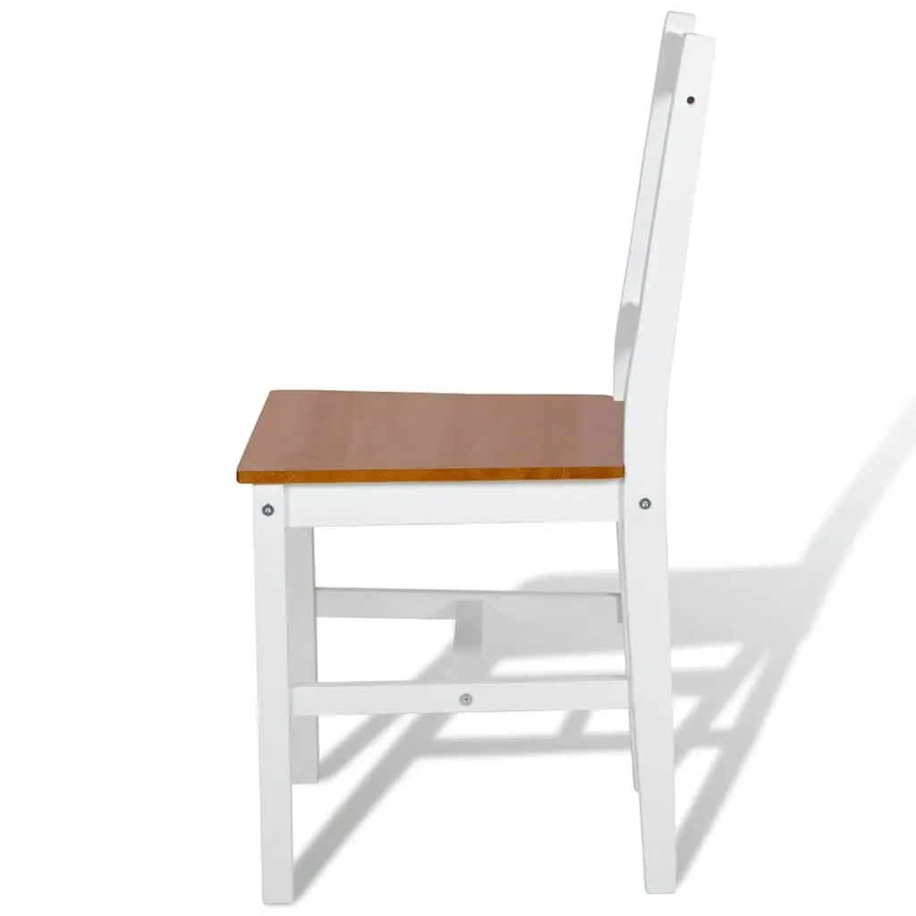 White Wooden Dining Chairs Set of 2 Ergonomic Comfort Kitchen Furniture
