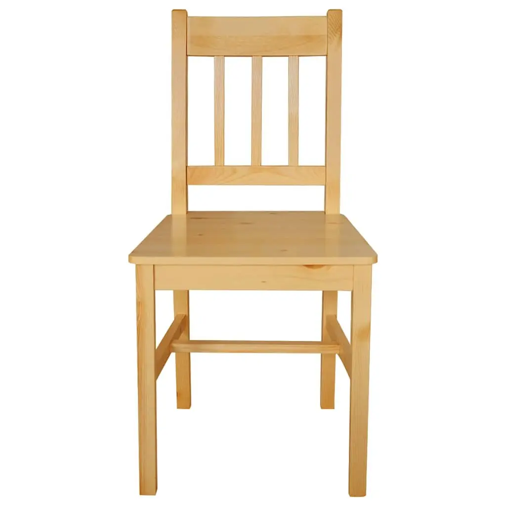 Dining Chairs Set 4 pcs Kitchen Room Furniture Beige Pinewood Elegant Design