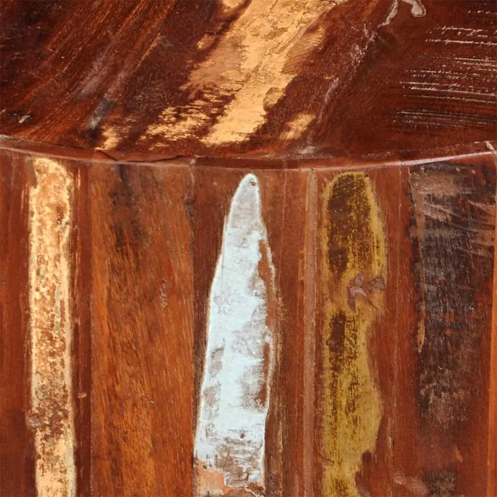 Round Solid Reclaimed Wood Coffee Table Handmade Vintage Antique Living Room