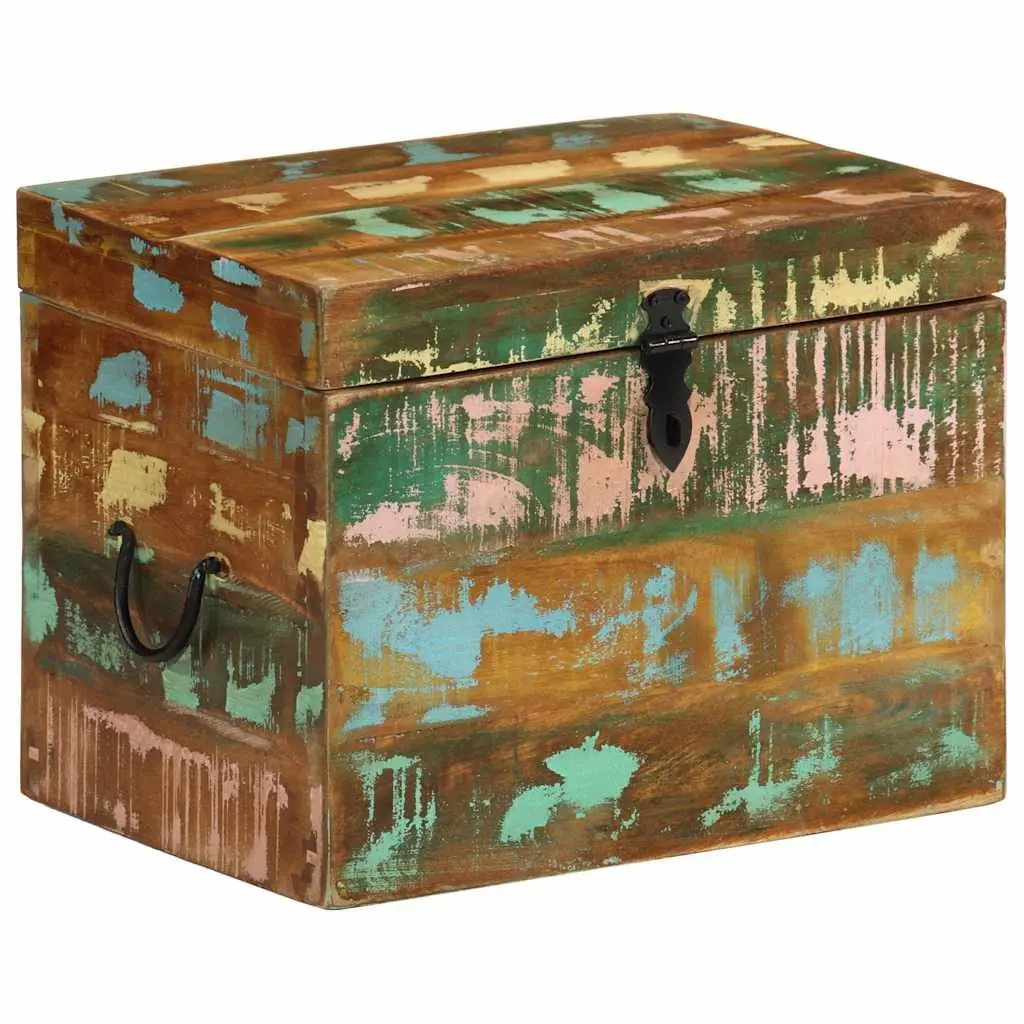 Reclaimed Wood Storage Box Antique Style Brown Large Home Furniture