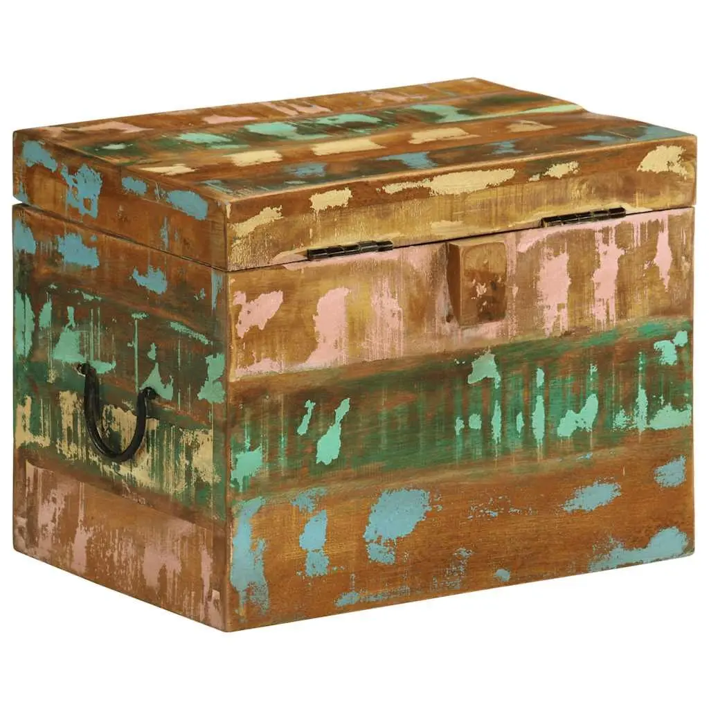 Reclaimed Wood Storage Box Antique Style Brown Large Home Furniture