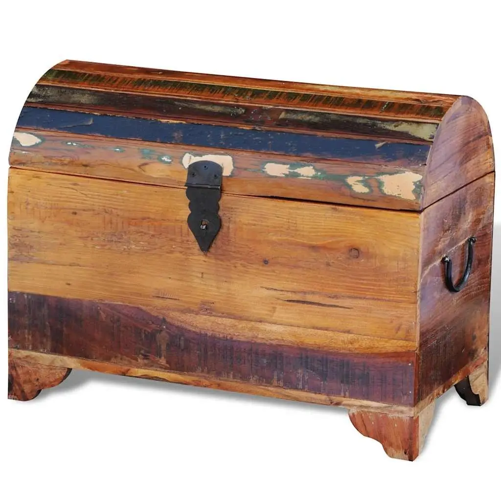 Reclaimed Wood Storage Chest Antique Style Brown Solid Large